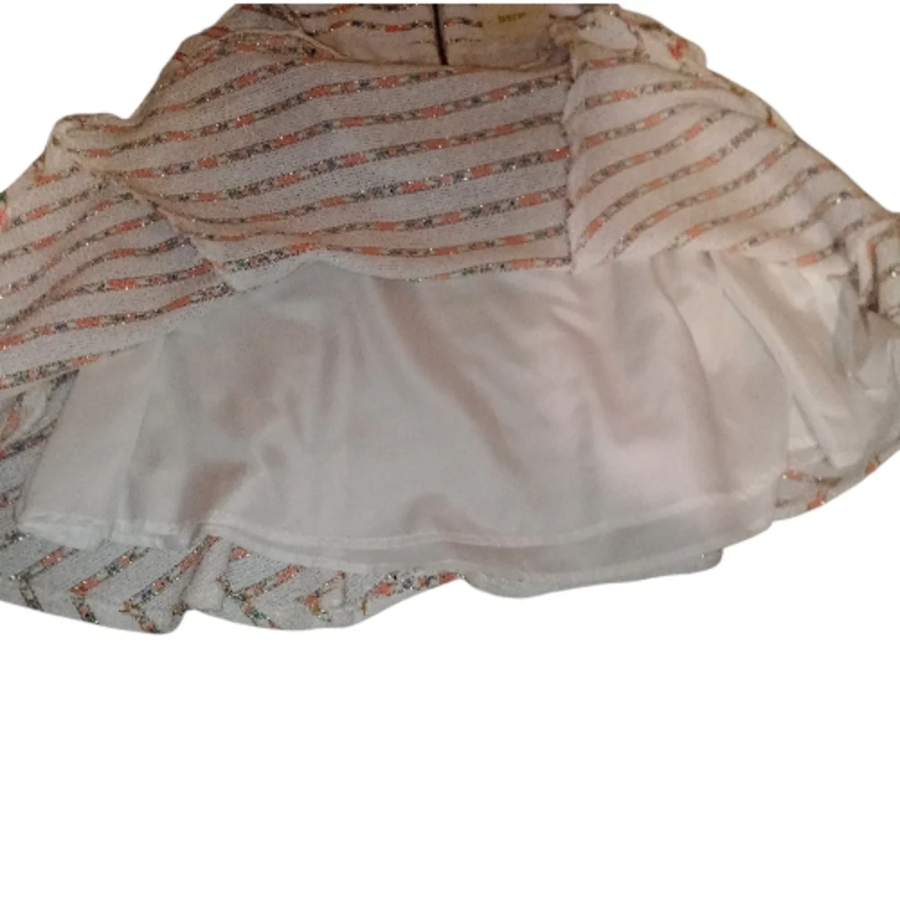 Maeve Lucaya Swing Striped Sparkle Neon Boho Hipster Chic Classy Party Art Skirt